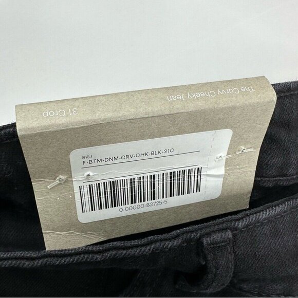 Everlane Women’s NWT Black Minimalist The Original Cheeky Jean W31-32/L26 Crop - Picture 5 of 13